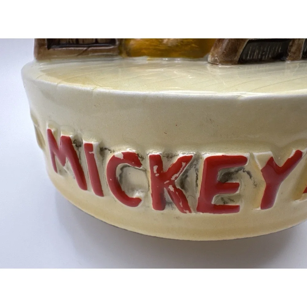 Mickey Mouse Music Box Walt Disney Japan Ceramic Piano Figurine Vintage‎